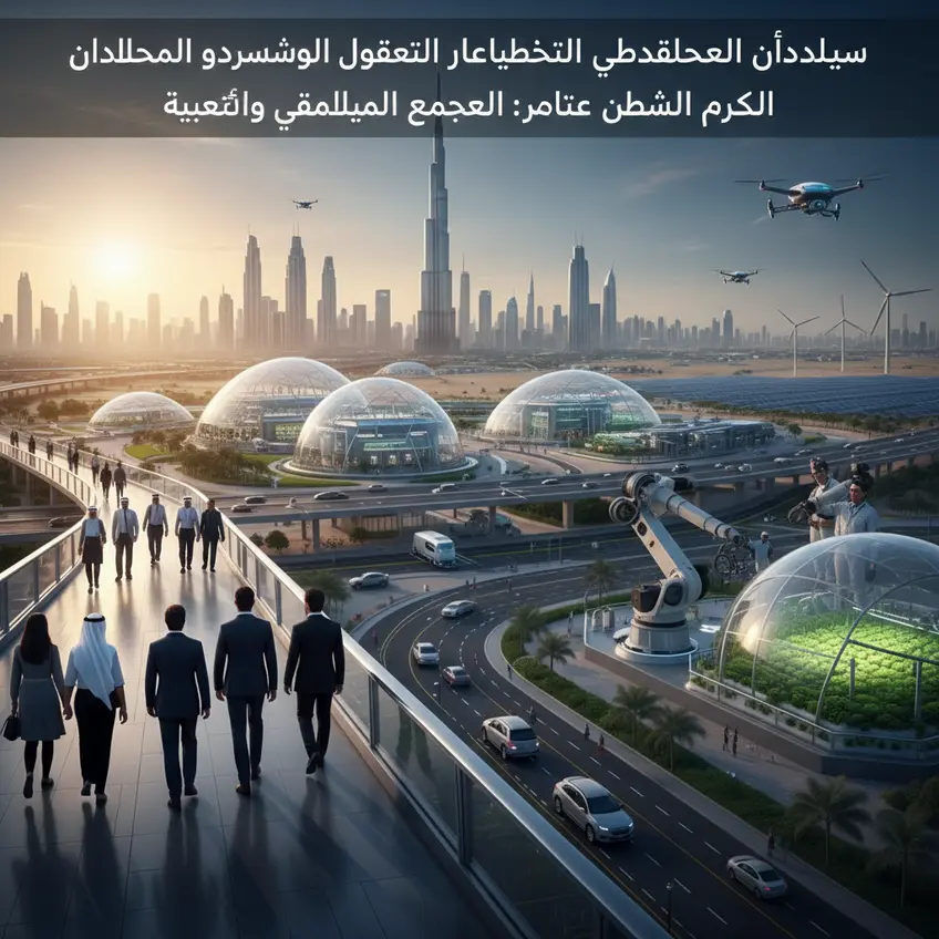 روبوت آلي متقدم يعمل بذكاء في مصنع حديث في دبي، مما يرمز إلى الابتكار التكنولوجي والكفاءة التشغيلية المحسنة في القطاعات الصناعية بدولة الإمارات