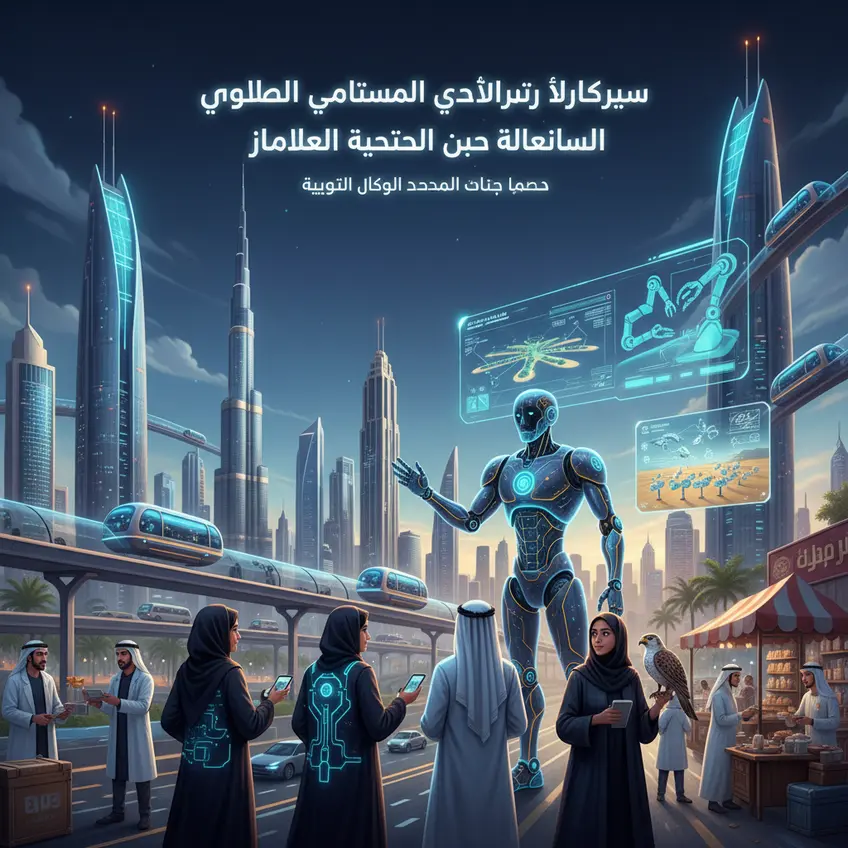 روبوتات متقدمة تعمل بكفاءة عالية في مركز لوجستي ضخم في الإمارات العربية المتحدة، تُظهر القدرة على فرز وتوصيل البضائع بدقة وسرعة