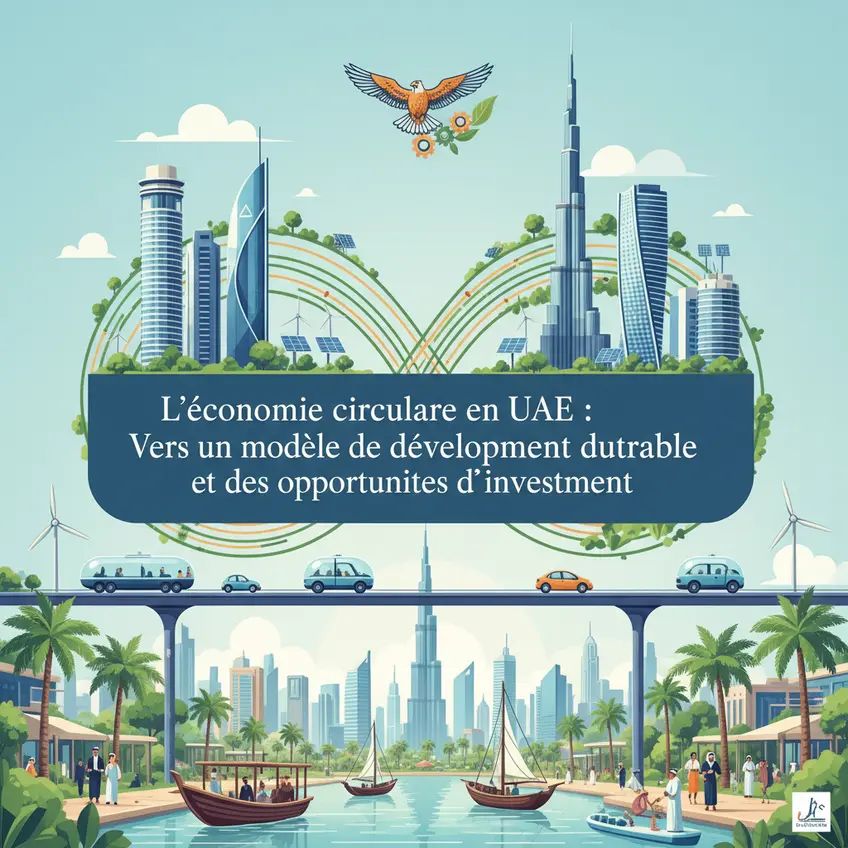 Chart of circular economy trends in the UAE, showing growth in recycling, investment and technological innovation in 2024-2025.