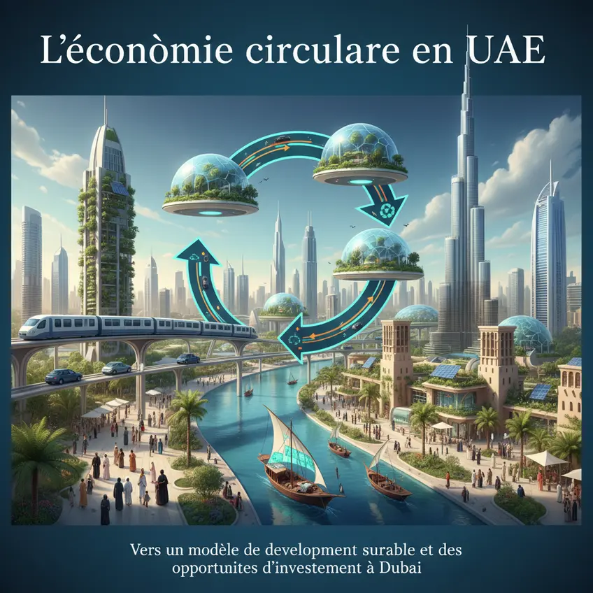 Example of a circular economy project in the UAE, showing an advanced recycling plant or a sustainable water management initiative.