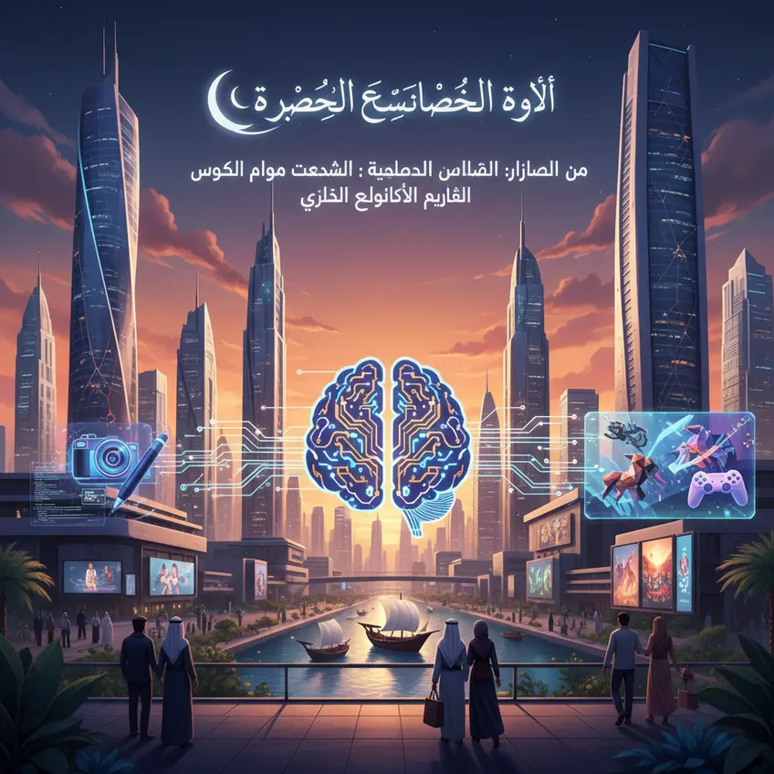 شخص يشارك في رياضة إلكترونية، مع خلفية رقمية تعكس التطور السريع لصناعة الألعاب في الإمارات والمنطقة.