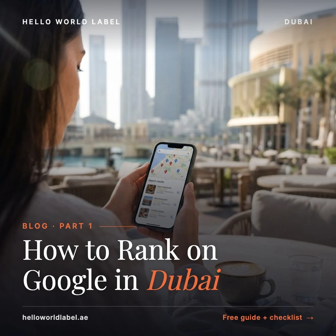 How to Rank on Google in Dubai, Part 1: a woman checking local search results on a map on her phone