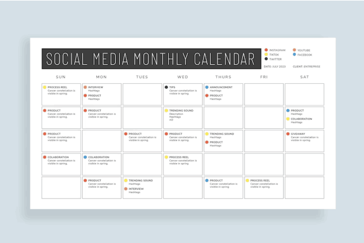 Beyond Spontaneity: Crafting Consistency with Social Media Content CalendarsE